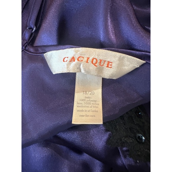 Cacique Satin Sleep Slip Dress Lingerie Chemise Purple Nighty Plus Size 18/20 - Picture 8 of 16